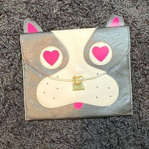 Betsey Johnson Heart-Eye Dog Clutch